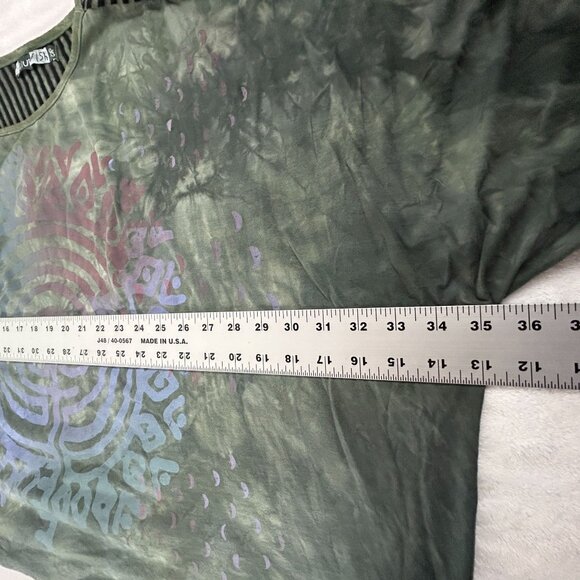 Blue Fish Artwear Tunic Top Lagenlook OS Hand Painted Labyrinth Long Sleeve NWOT - Picture 6 of 9